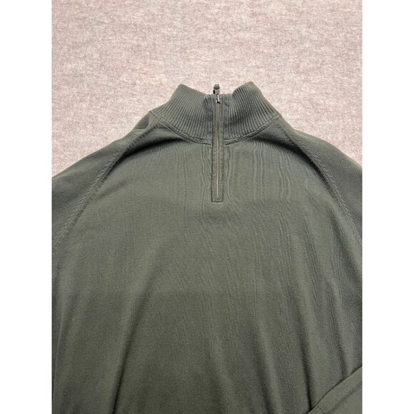Timberland Green Quarter Zip Long Sleeve Cotton Pullover Sweater Men's Large - Picture 2 of 8